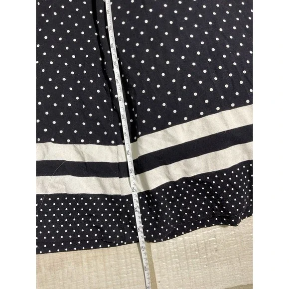 Lands End Black And White Polka Dot Sleeveless Fit Flare Dress Small Tall - Picture 2 of 5